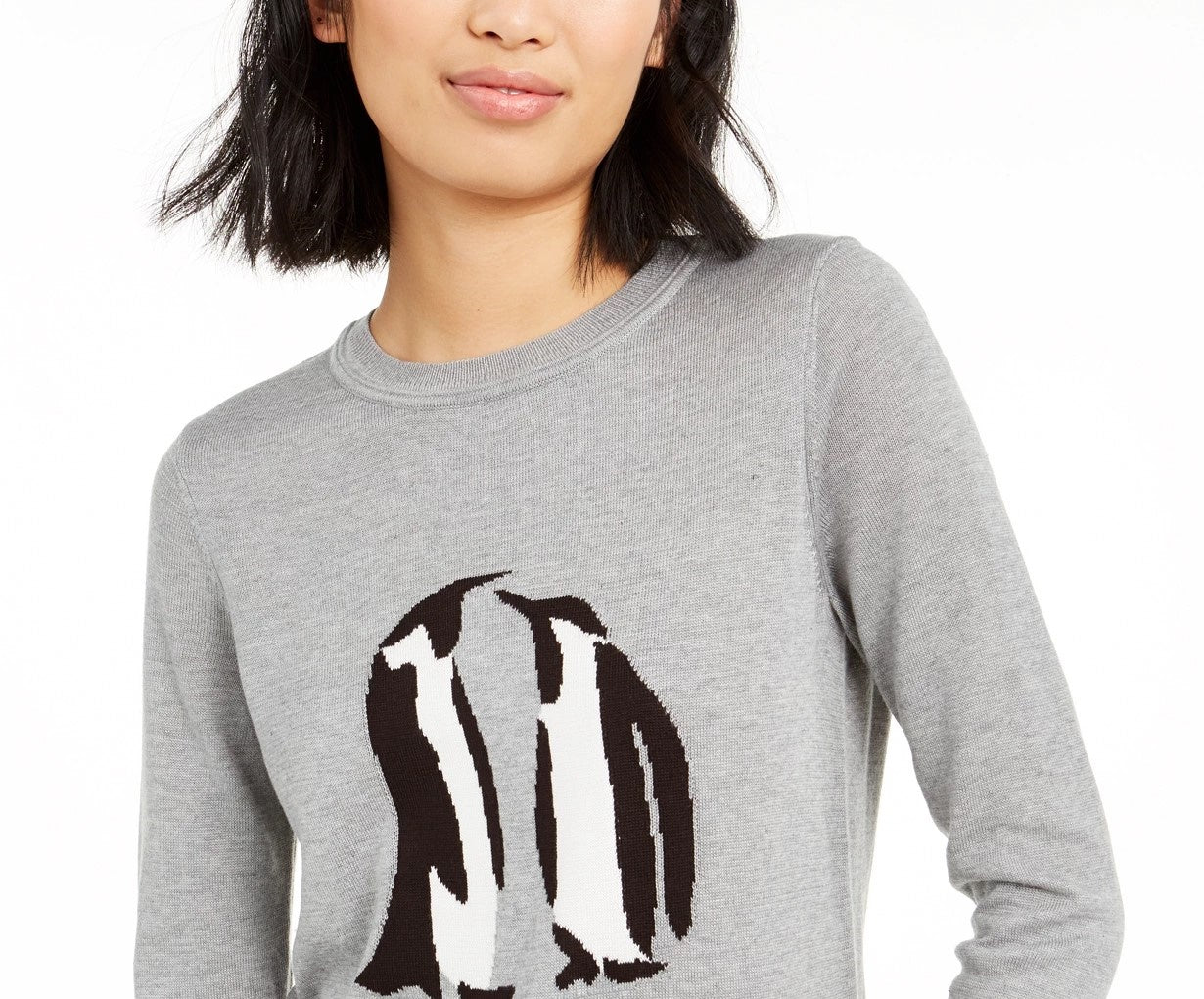 Tommy Hilfiger Women's Penguin Sweater Gray Size Extra Small