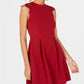 Speechless Women's Sleeveless Jewel Neck Short Fit Flare Party Dress Red Size Large