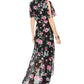 Jessica Howard Women's Floral-Print Faux-Wrap Maxi Dress Charcoal Size 16
