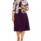 Jessica Howard Women's Plus Size Ruched-Waist Dress & Floral-Print Jacket Purple Size 16W