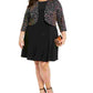 Jessica Howard Women's Embellished Glitter Bolero Evening Jacket Black Size Petite Small