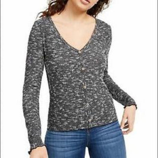 Crave Fame Juniors' Cozy Rib-Knit Top Black Size Extra Large