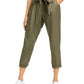 Indigo Rein Juniors' High-Rise Paperbag Pants Green Size Medium