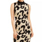 Planet Gold Juniors' Glitter Leopard-Print Sweater Dress Yellow Size X-Small