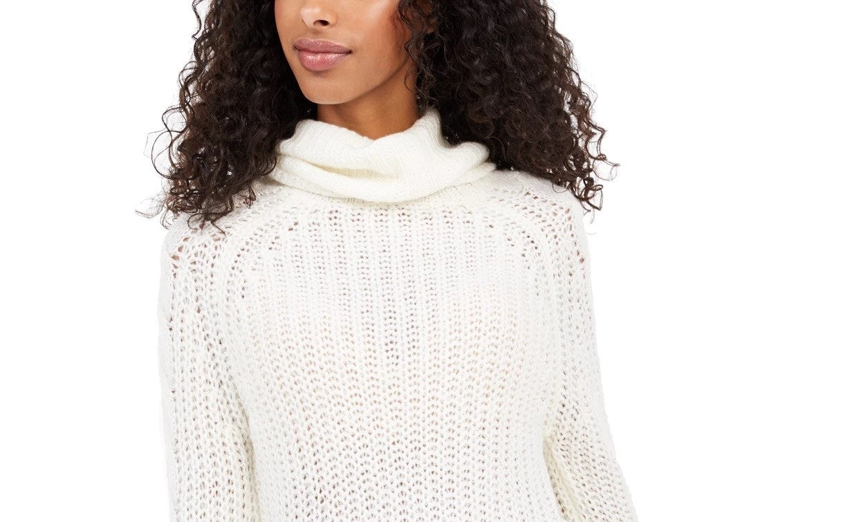 Planet Gold Women's Knitted Printed Long Sleeve Cowl Neck T-Shirt Sweater Beige Size X-Large