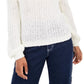 Planet Gold Women's Knitted Printed Long Sleeve Cowl Neck T-Shirt Sweater Beige Size X-Large