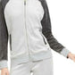 Calvin Klein Women's Colorblocked Velour Zip Up Jacket Grey Size Medium