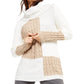 Calvin Klein Women's Mixed-Stitch Colorblocked Cowlneck Sweater White Size Large