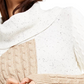 Calvin Klein Women's Mixed-Stitch Colorblocked Cowlneck Sweater White Size Large