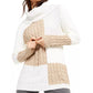 Calvin Klein Women's Mixed-Stitch Colorblocked Cowlneck Sweater White Size Small