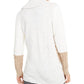Calvin Klein Women's Mixed-Stitch Colorblocked Cowlneck Sweater White Size Small