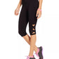 Material Girl Junior's Active Capri Leggings Black Size Large