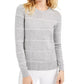 Michael Kors Women's Tinsel Striped Sweater Grey Size Large