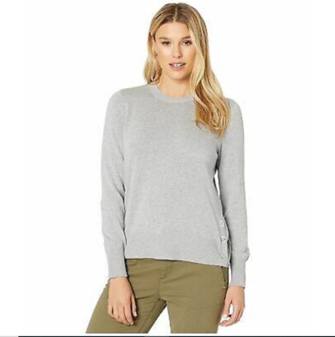 MICHAEL Michael Kors Women's Snap Hem Sweater Grey Size X-Large