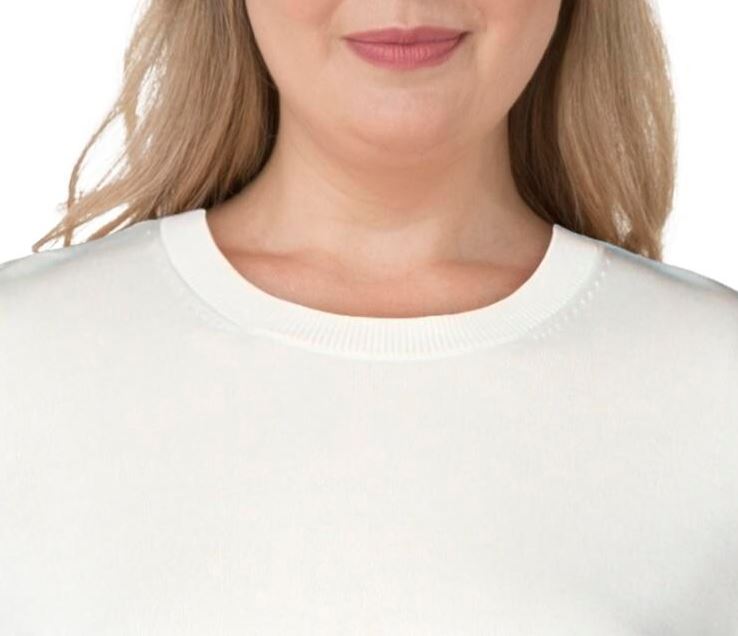 Michael Kors Women's Snap Hem Sweater White Size Large