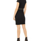 Michael Kors Women's Short Sleeve Jewel Neck Short Sheath Cocktail Dress Black Size Large