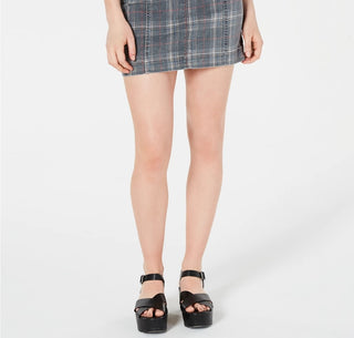 Tinseltown Junior's Printed Denim Mini Skirt Black Size 5