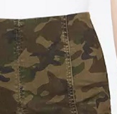 Tinseltown Juniors' Printed-Denim Mini Skirt Dark Green Size 11