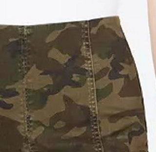 Tinseltown Juniors' Printed-Denim Mini Skirt Dark Green Size 11