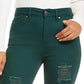 Tinseltown Juniors' Distressed Skinny Jeans Dark Green Size 3