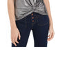 Love Fire Junior's Metallic Twist Front Top Silver Size Large