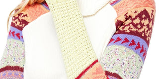 Free People Women's Printed Long Sleeve Turtle Neck T-Shirt Sweater White Size Medium