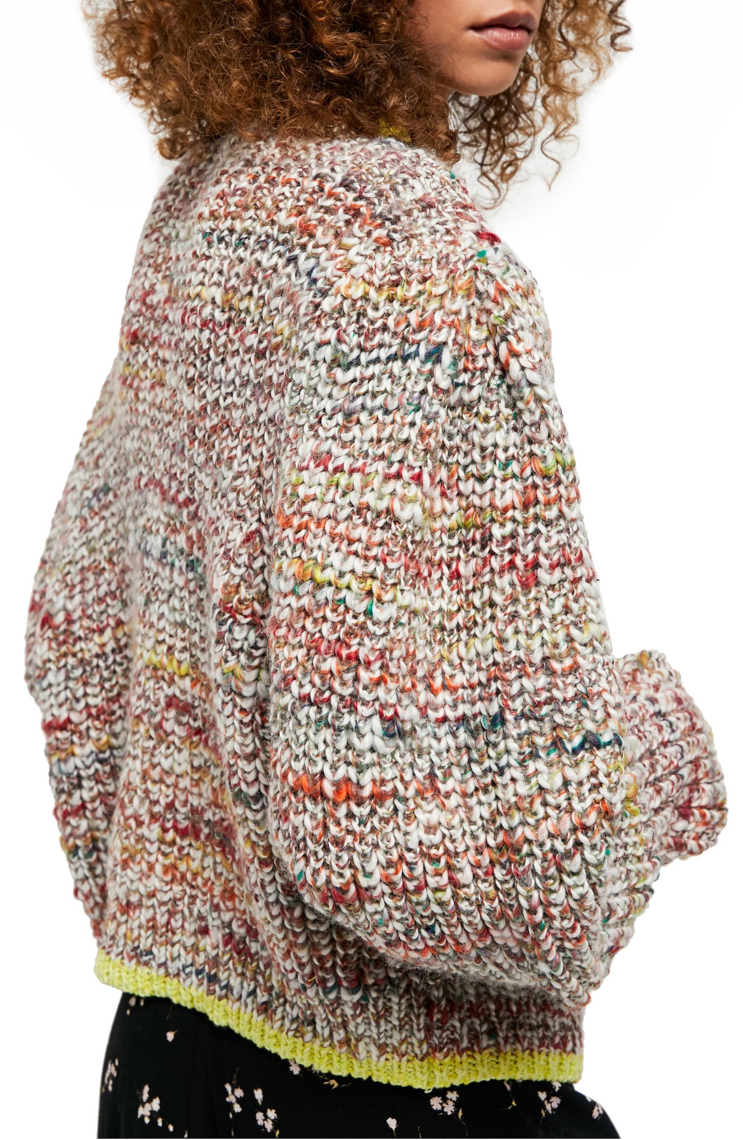 Free People Women's Walk On By Marled Cardigan Natural Size Medium