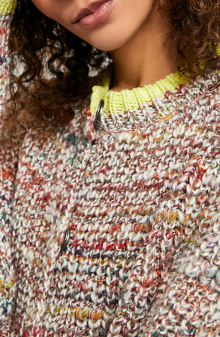 Free People Women's Walk On By Marled Cardigan Natural Size Medium