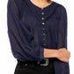 Free People Women's Cool Meadow Peasant Top  Large Nwt Navy Size Large
