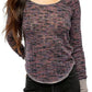 Free People Women's Spaced Out Knit Shirt Blue Navy Size X-Small