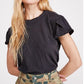 Free People Women's Latte Tee Black Size Large