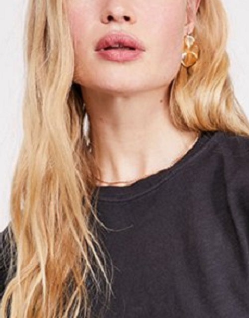 Free People Women's Latte Tee Black Size Large