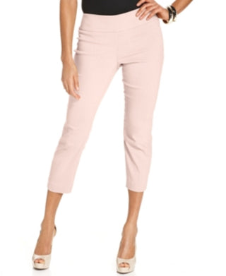 Alfani Women's Petite Tummy-Control Pull-On Capri Pants Pink Size 12P