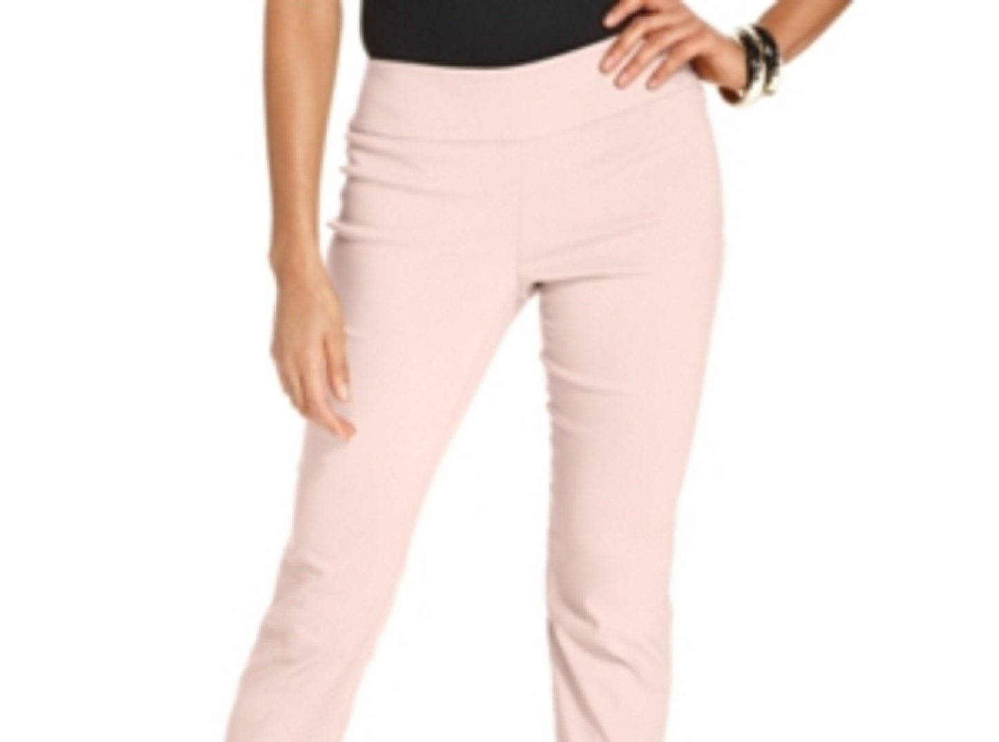 Alfani Women's Petite Tummy-Control Pull-On Capri Pants Pink Size 12P
