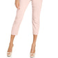 Alfani Women's Petite Tummy-Control Pull-On Capri Pants Pink Size 12P