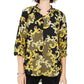 NY Collection Women's Petite Printed High-Low Top Gold Size Petite Small