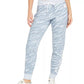 Calvin Klein Women's Performance Zebra-Print Fleece Joggers Blue Size Large