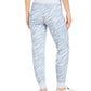 Calvin Klein Women's Performance Zebra-Print Fleece Joggers Blue Size Large