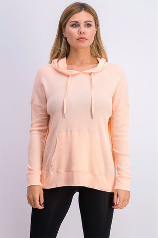 Calvin Klein Women's Performance High-Low Hoodie Orange Size Medium