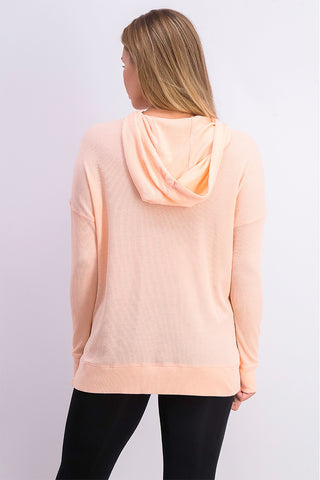 Calvin Klein Women's Performance High-Low Hoodie Orange Size Medium