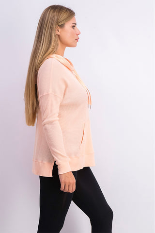 Calvin Klein Women's Performance High-Low Hoodie Orange Size Medium