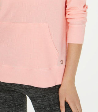 Calvin Klein Women's Performance High-Low Hoodie Orange Size Small