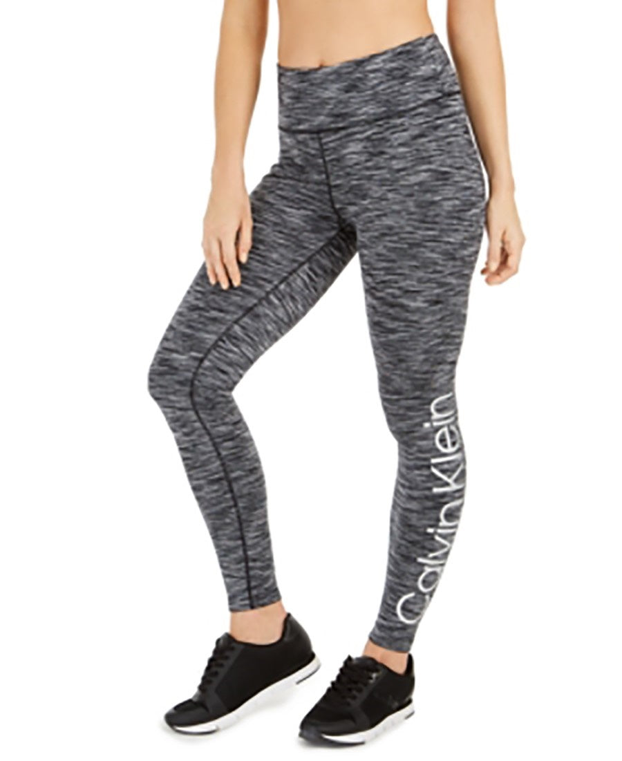 Calvin Klein Women's Cold Gear Fleece Lined High Waist Leggings Grey Size Large