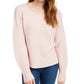 Pink Rose Juniors' Ribbed Sweater Pink Size Small