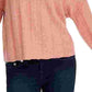 Pink Rose Juniors' Ribbed Raw-Hem Sweater Orange Size Medium
