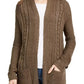 Pink Rose Junior's Eyelet Long Cardigan Green Size Small