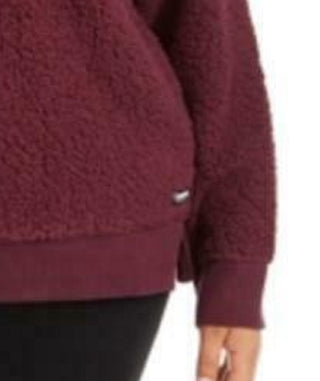 Calvin Klein Women's Performance Plus Size Embroidered Sherpa Sweatshirt Red Size 3X