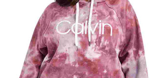Calvin Klein Performance Women's Plus Tie Dyed Active Hoodie Red Size 1X