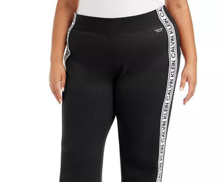 Calvin Klein Women's Performance Plus Size Logo-Tape Active Jogger Pants Black Size 3X