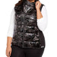 Calvin Klein Women's Performance Plus Size Printed Puffer Vest Black Size 1X